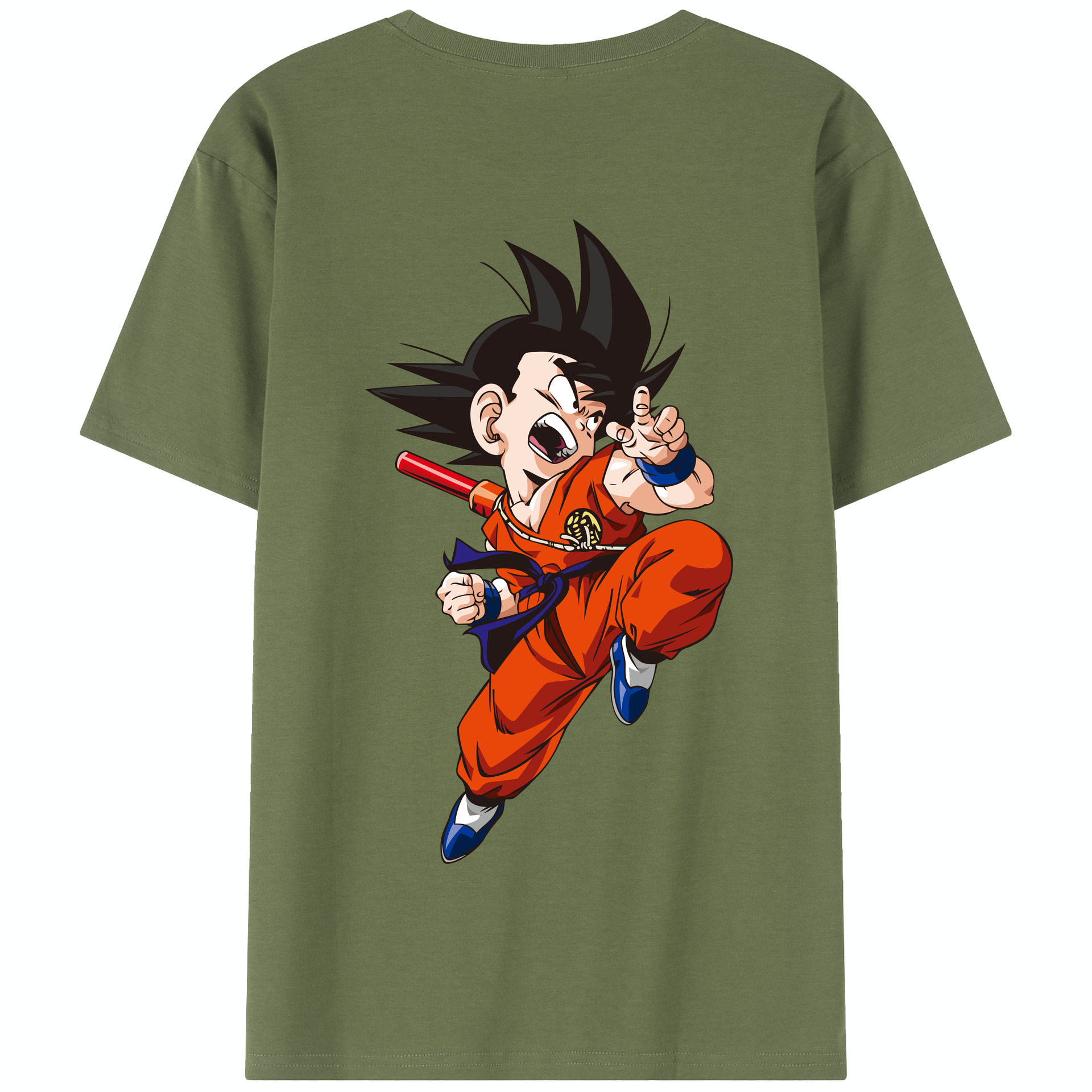 （画像用） ドラゴンボール 孫悟空（そん ごくう）Son Goku カカロット DRAGON BALL Kakarotto 綿100％半袖Tシャツ（背面プリント）